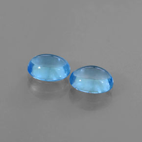 2.12캐럿 천연 스위스 블루 토파즈 보석, 타원형 컷, 7×5.1 mm, 투명한