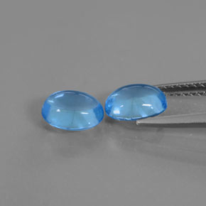 2.12캐럿 천연 스위스 블루 토파즈 보석, 타원형 컷, 7×5.1 mm, 투명한