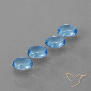 3.94캐럿 천연 스위스 블루 황옥 보석, 타원형, 투명한