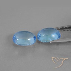 2.12캐럿 천연 스위스 블루 황옥 보석, 타원형, 투명한
