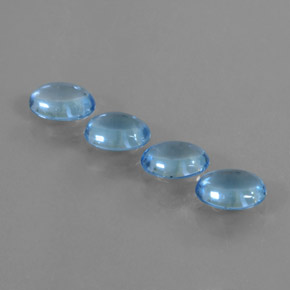 3.27캐럿 천연 스위스 블루 토파즈 보석, 타원형 컷, 6.8×5.1 mm, 투명한