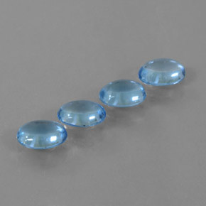 3.27캐럿 천연 스위스 블루 토파즈 보석, 타원형 컷, 6.8×5.1 mm, 투명한