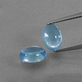 2.50캐럿 천연 스위스 블루 토파즈 보석, 타원형 컷, 7.2×5.2 mm, 투명한