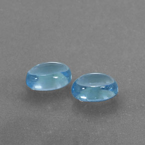 2.50캐럿 천연 스위스 블루 토파즈 보석, 타원형 컷, 7.2×5.2 mm, 투명한