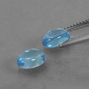 2.50캐럿 천연 스위스 블루 토파즈 보석, 타원형 컷, 7.2×5.2 mm, 투명한