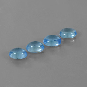 3.96캐럿 천연 스위스 블루 토파즈 보석, 타원형 컷, 6.9×4.9 mm, 투명한