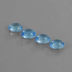 3.96캐럿 천연 스위스 블루 토파즈 보석, 타원형 컷, 6.9×4.9 mm, 투명한