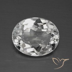 4.08ct 자연스러운 클리어 화이트 황옥, 타원형, VVS