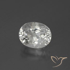 3.38ct 자연스러운 하얀색 황옥, 타원형, VVS-VS