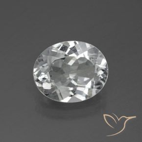 3.70ct 자연스러운 클리어 화이트 황옥, 타원형, VS