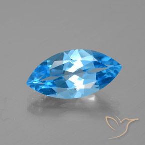 4.33캐럿 천연 스위스 블루 토파즈, 마퀴즈, 15.9×8 mm, VVS-VS