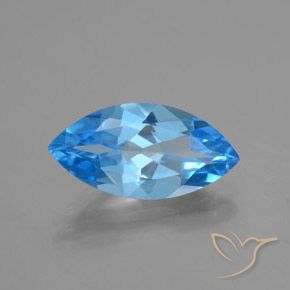 4.33캐럿 천연 스위스 블루 토파즈, 마퀴즈, 15.9×8 mm, VVS-VS
