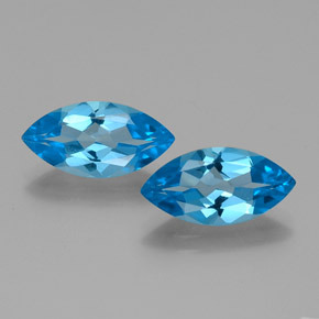 8.16캐럿 천연 스위스 블루 토파즈 보석, 마퀴즈, 15.8×7.9 mm, VVS