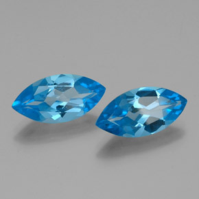 8.16캐럿 천연 스위스 블루 토파즈 보석, 마퀴즈, 15.8×7.9 mm, VVS