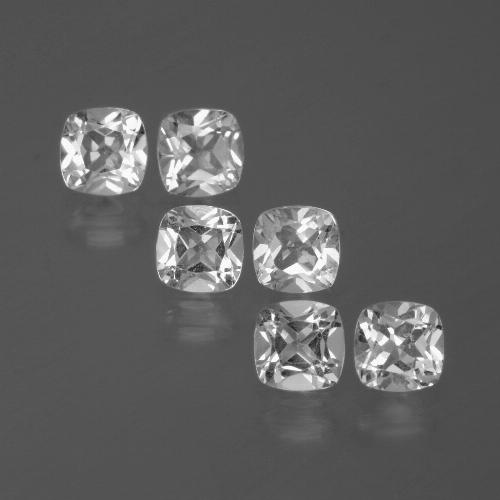3.14캐럿 천연 클리어 화이트 토파즈 보석, 쿠션 컷, 4.5×4.5 mm, VVS-VS