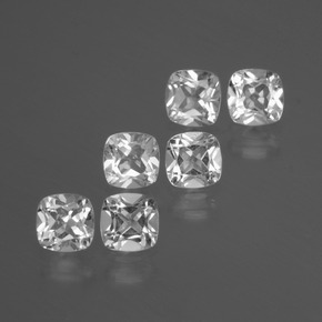 3.14캐럿 천연 클리어 화이트 토파즈 보석, 쿠션 컷, 4.5×4.5 mm, VVS-VS