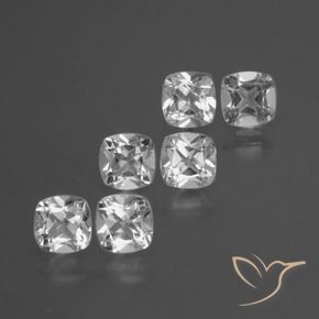 2.92캐럿 천연 클리어 화이트 황옥 보석, 방석, VVS-VS