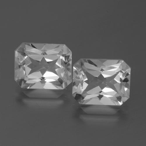 7.43캐럿 천연 클리어 화이트 토파즈 보석, 에메랄드 컷, 10×8 mm, VVS