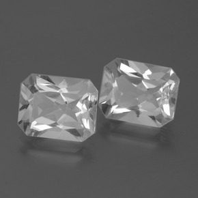 7.43캐럿 천연 클리어 화이트 토파즈 보석, 에메랄드 컷, 10×8 mm, VVS