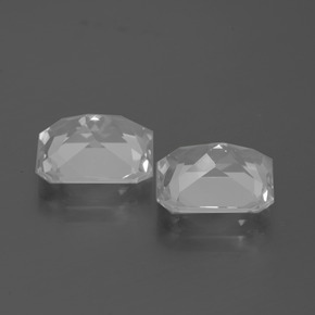 7.43캐럿 천연 클리어 화이트 토파즈 보석, 에메랄드 컷, 10×8 mm, VVS
