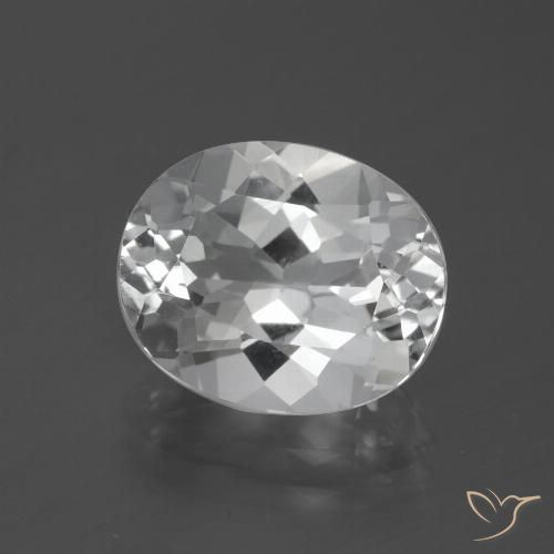 5.64ct 자연스러운 클리어 화이트 황옥, 타원형, VVS