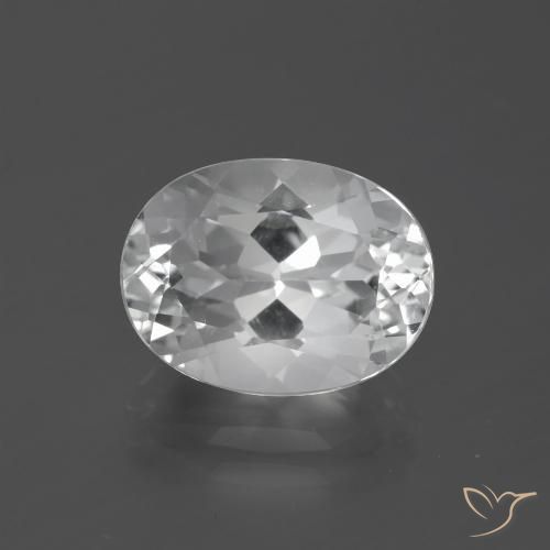 5.35ct 자연스러운 하얀색 황옥, 타원형, VVS