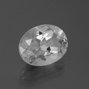 5.51캐럿 천연 클리어 화이트 토파즈, 타원형 컷, 12.2×9.2 mm, VVS