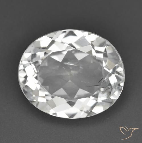 5.73ct 자연스러운 하얀색 황옥, 타원형, VS