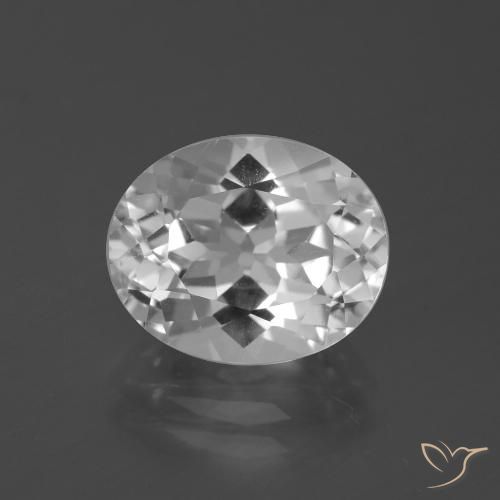 5.19ct 자연스러운 클리어 화이트 황옥, 타원형, VVS