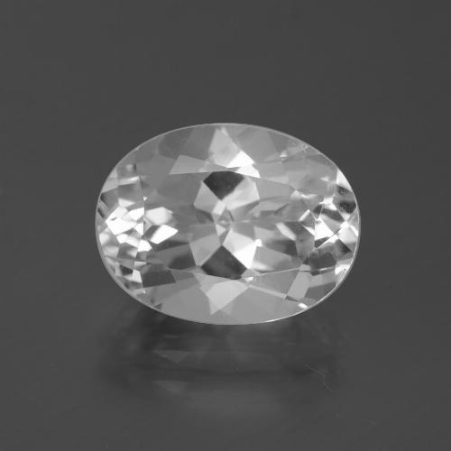 5.20캐럿 천연 화이트 토파즈, 타원형 컷, 11.9×9.1 mm, VVS