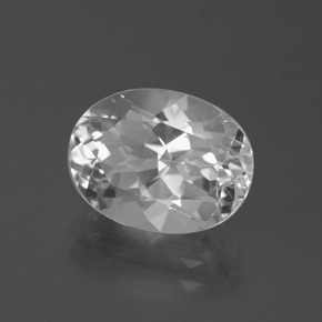 5.20캐럿 천연 화이트 토파즈, 타원형 컷, 11.9×9.1 mm, VVS