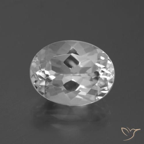 5.36ct 자연스러운 클리어 화이트 황옥, 타원형, VVS