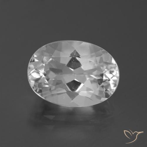 5.58ct 자연스러운 하얀색 황옥, 타원형, VVS