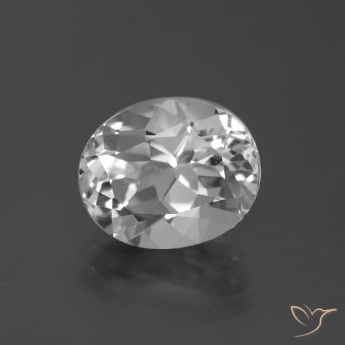 5.05ct 자연스러운 클리어 화이트 황옥, 타원형, VVS