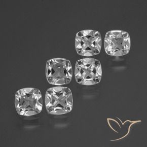 2.88캐럿 천연 클리어 화이트 황옥 보석, 방석, VVS-VS