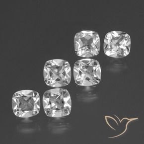 2.86캐럿 천연 클리어 화이트 황옥 보석, 방석, VVS-VS