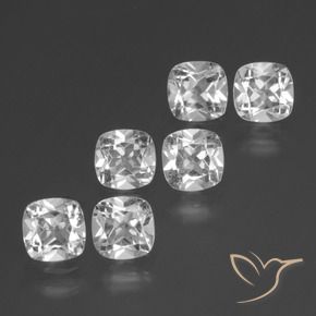 2.96캐럿 천연 클리어 화이트 황옥 보석, 방석, VVS-VS
