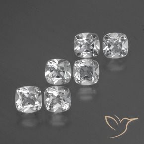 3.03캐럿 천연 클리어 화이트 토파즈 보석, 쿠션 컷, 4.6×4.6 mm, VVS-VS