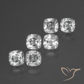3.00캐럿 천연 클리어 화이트 황옥 보석, 방석, VVS-VS