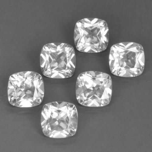 3.38캐럿 천연 화이트 토파즈 보석, 쿠션 컷, 4.6×4.5 mm, VVS-VS