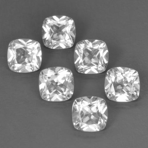 3.38캐럿 천연 화이트 토파즈 보석, 쿠션 컷, 4.6×4.5 mm, VVS-VS