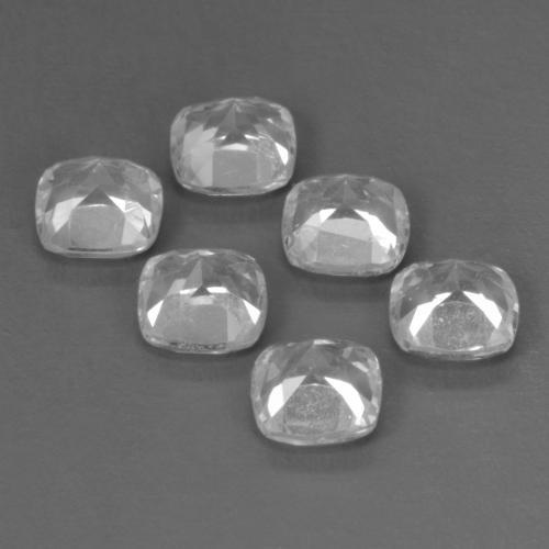 3.38캐럿 천연 화이트 토파즈 보석, 쿠션 컷, 4.6×4.5 mm, VVS-VS