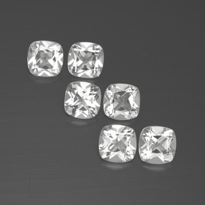 2.95캐럿 천연 화이트 토파즈 보석, 쿠션 컷, 4.6×4.6 mm, VVS-VS
