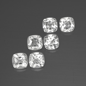 2.95캐럿 천연 화이트 토파즈 보석, 쿠션 컷, 4.6×4.6 mm, VVS-VS