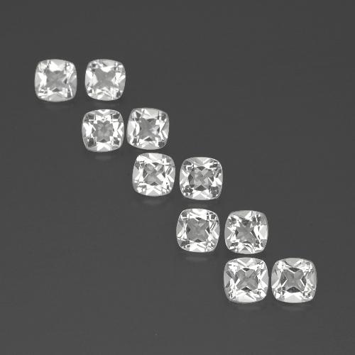 4.80캐럿 천연 화이트 토파즈 보석, 쿠션 컷, 4.6×4.6 mm, VVS-VS