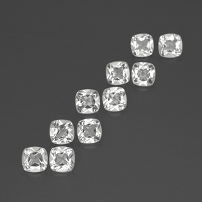 4.80캐럿 천연 화이트 토파즈 보석, 쿠션 컷, 4.6×4.6 mm, VVS-VS