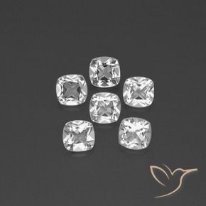 2.99캐럿 천연 클리어 화이트 황옥 보석, 방석, VVS-VS