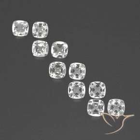 4.53캐럿 천연 클리어 화이트 토파즈 보석, 쿠션 컷, 4.6×4.6 mm, VVS-VS