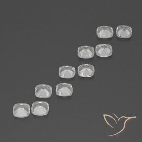 4.74캐럿 천연 화이트 토파즈 보석, 쿠션 컷, 4.6×4.6 mm, VVS-VS
