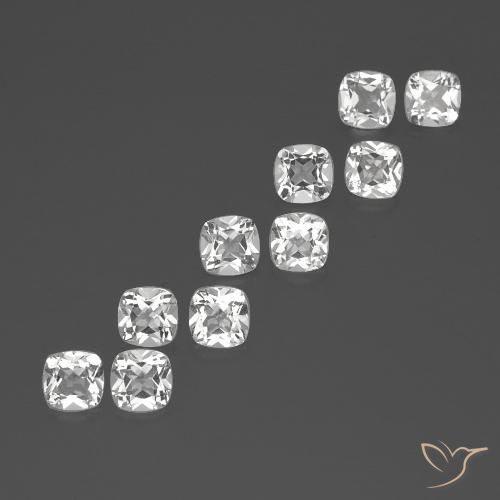4.89캐럿 천연 화이트 토파즈 보석, 쿠션 컷, 4.6×4.5 mm, VVS-VS